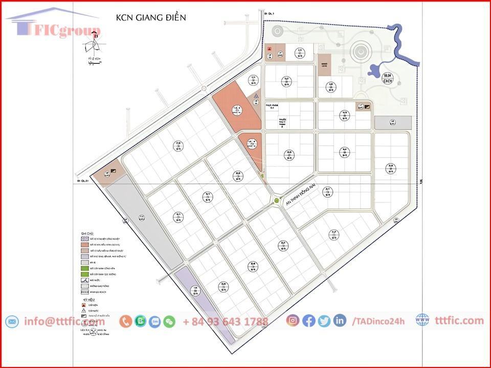 Master Planning Map of Giang Dien Industrial Park - Dong Nai Province - TTTFIC GROUP