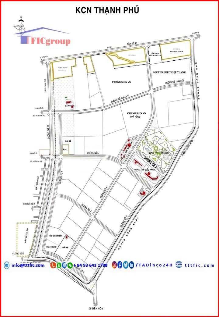 Master Planning Map of Thanh Phu Industrisl Park - Dong Nai Province - TTTFIC Group