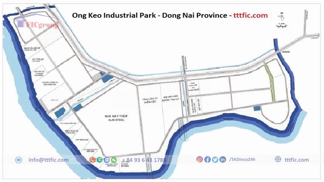 Master plan map of Ong Keo Industrial Park - Dong Nai - TTTFIC Group