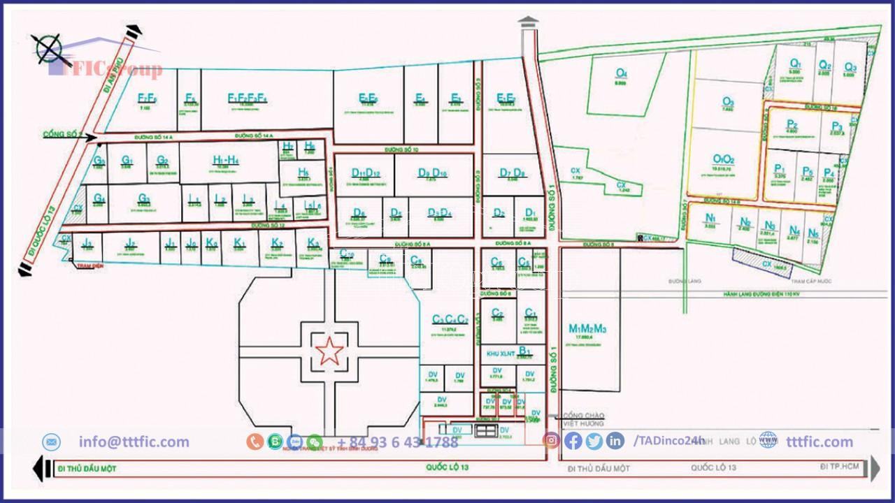 Infrastructure belonging to Viet Huong 1 Industrial Park - Binh Duong