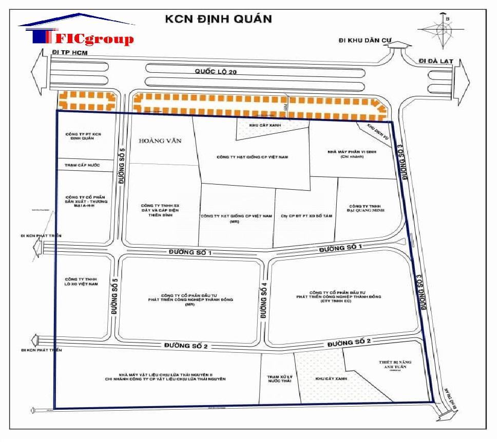 Master Planning Map of Dinh Quan Industrial Park - Dong Nai Province - TTTFIC GROUP