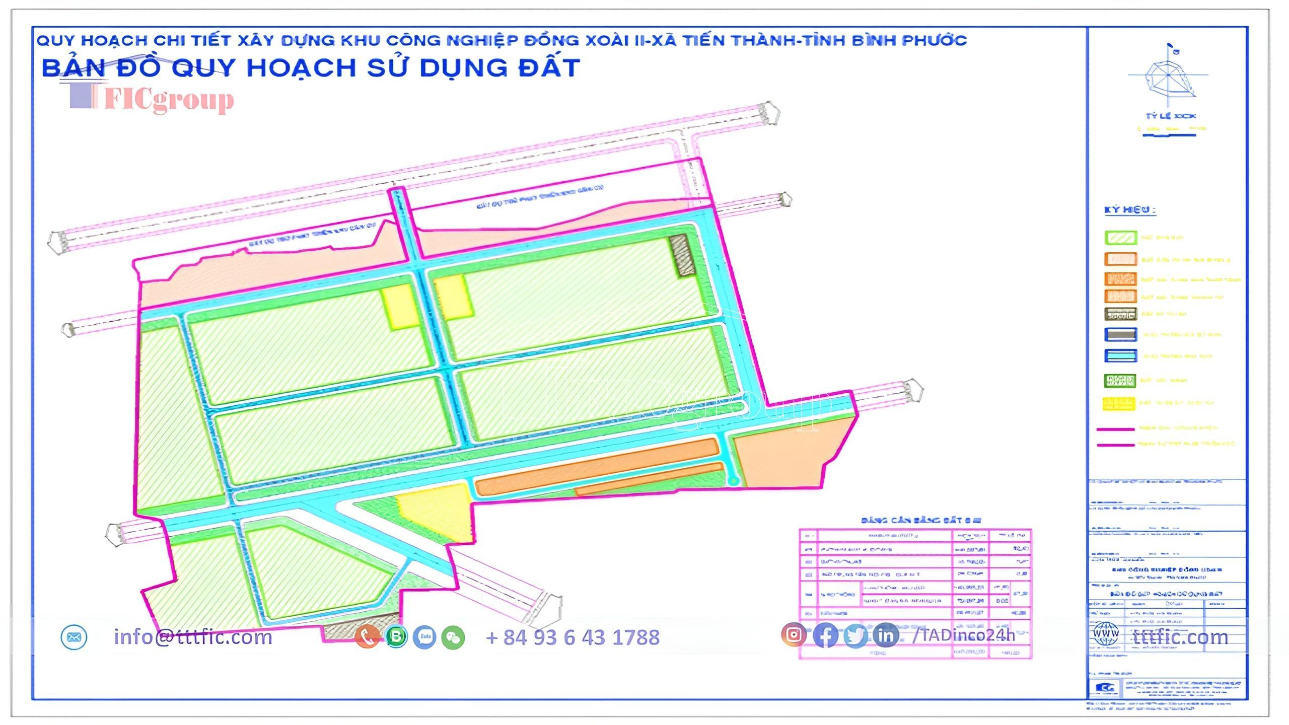 Master Planning Map Dong Xoai 2 Industrial Park - Binh Phuoc Province - TTTFIC GROUP