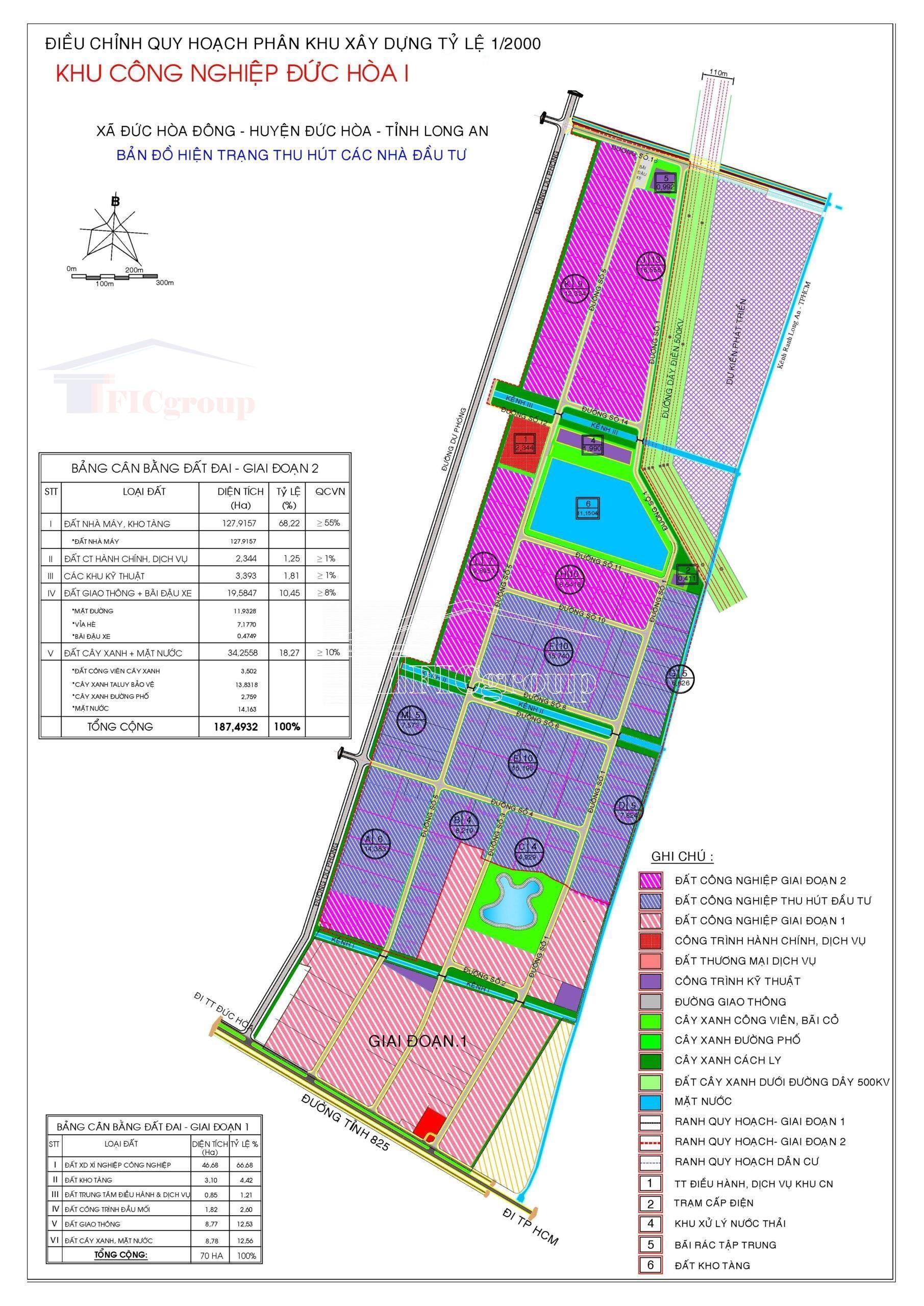 Master plan map of Duc Hoa 1 Industrial Park - Hanh Phuc - Long An - TTTFIC Group