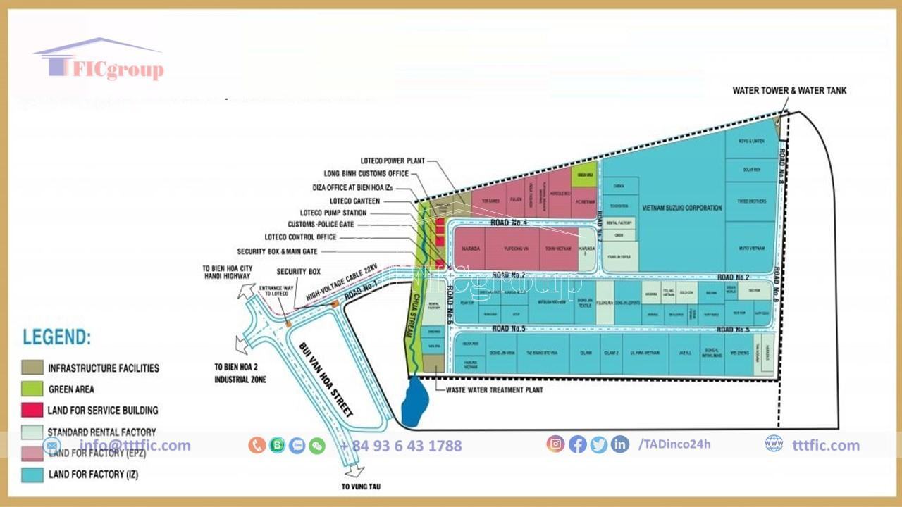 Land planning of Loteco Long Binh Industrial Park - Dong Nai - TTTFIC Group