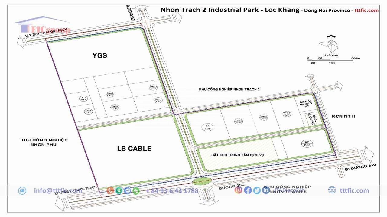 Master plan map of Nhon Trach 2 Industrial Park-Loc Khang - Dong Nai - TTTFIC Group