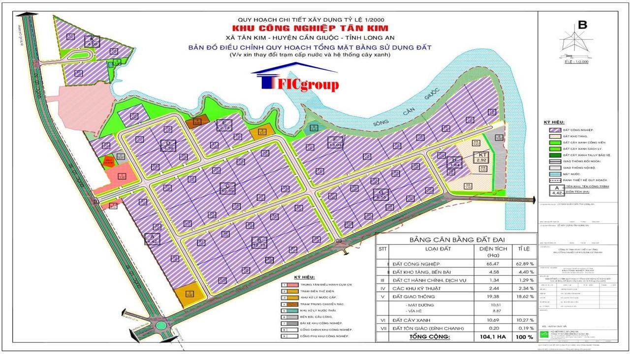 Master planing map of Tan Kim Industrial Park - Long An - TTTFIC Group