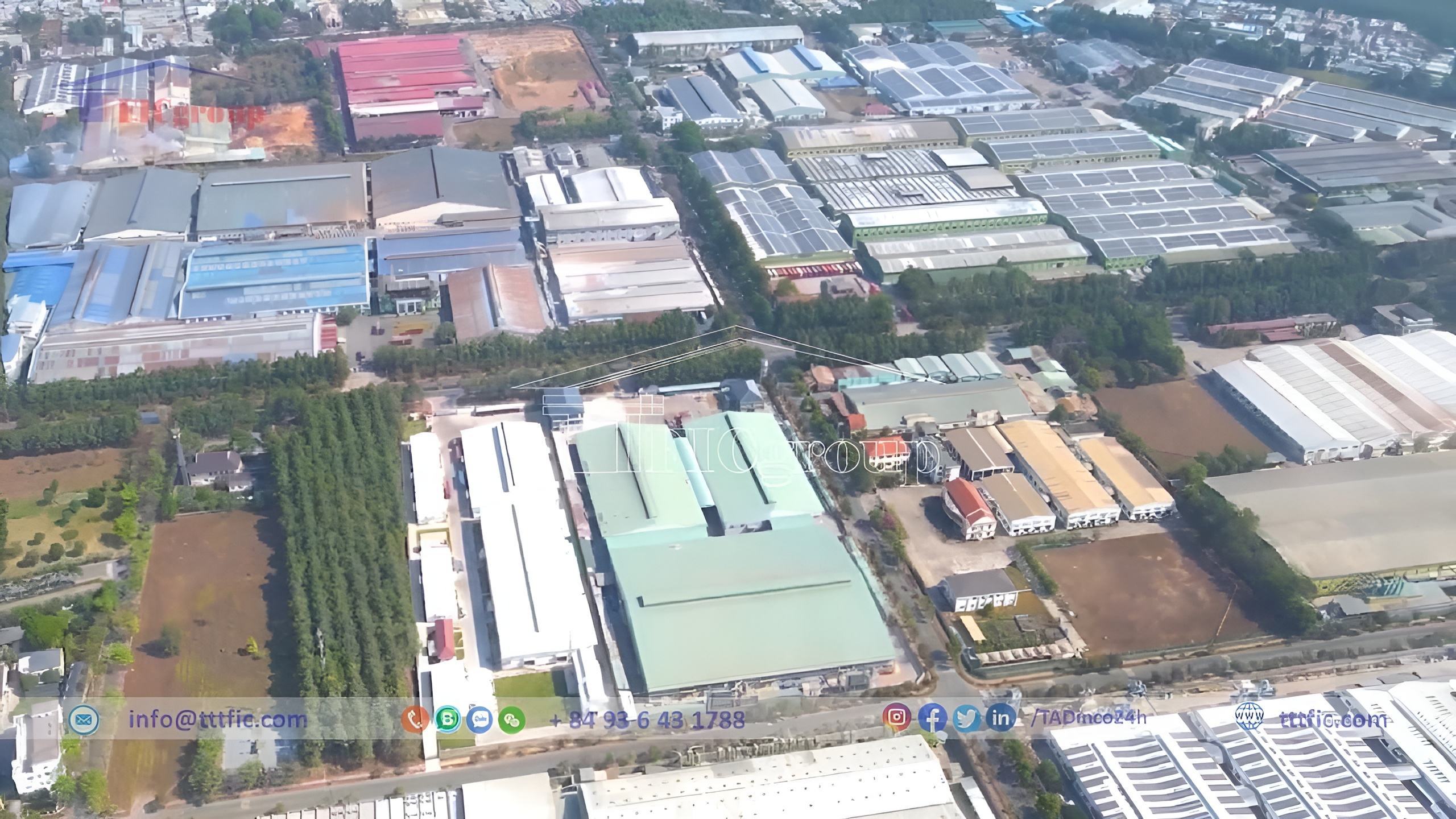 Tam Phuoc Industrial Park as viewed from above - Dong Nai Province - TTTFIC Group