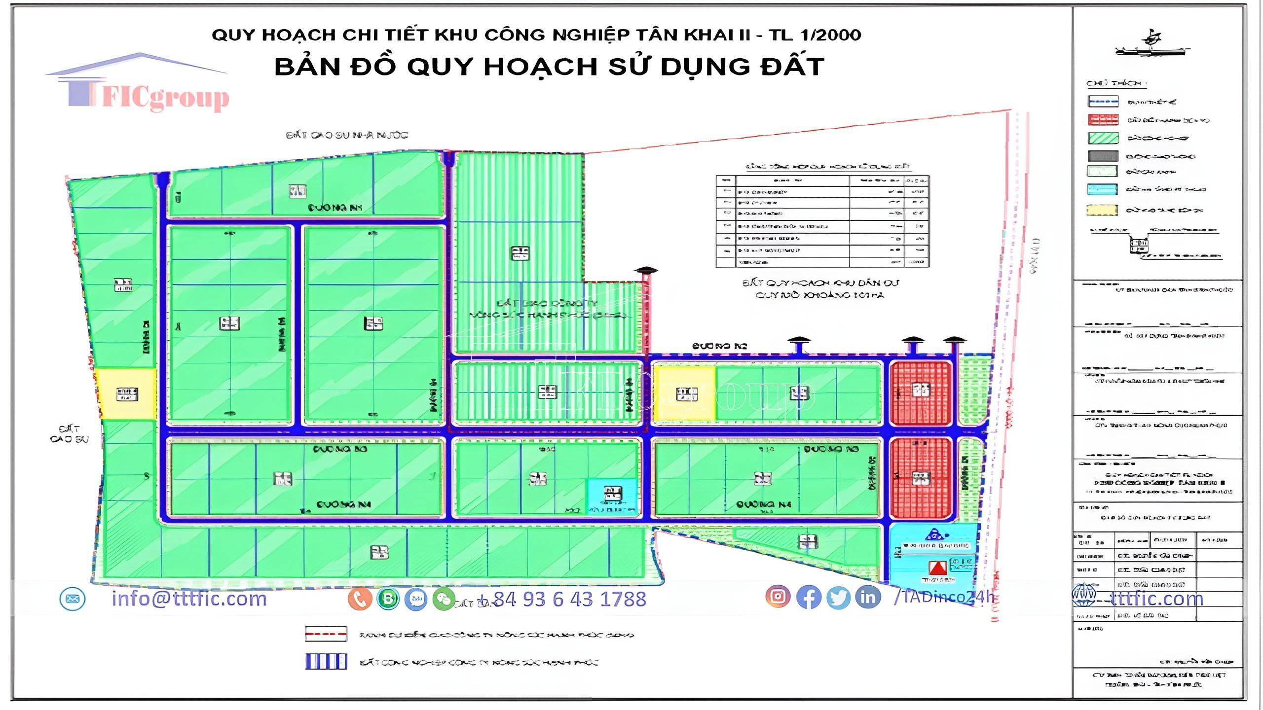 Master plan map of Tan Khai 2 Industrial Park - Binh Phuoc - TTTFIC Group