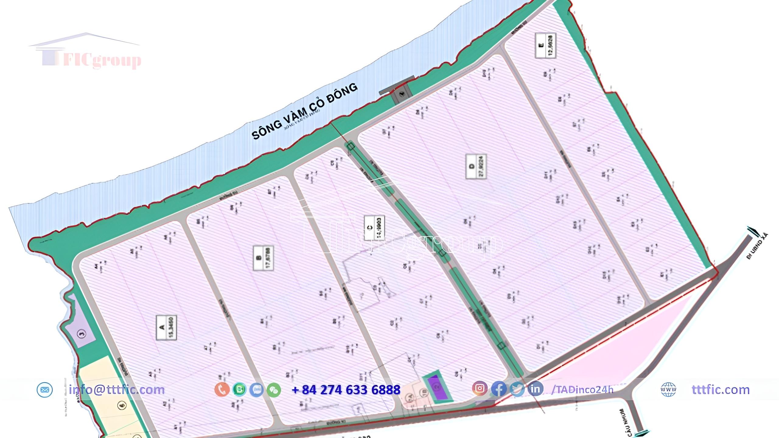 Master plan map of An Nhut Tan Industrial Park - Long An - TTTFIC Group