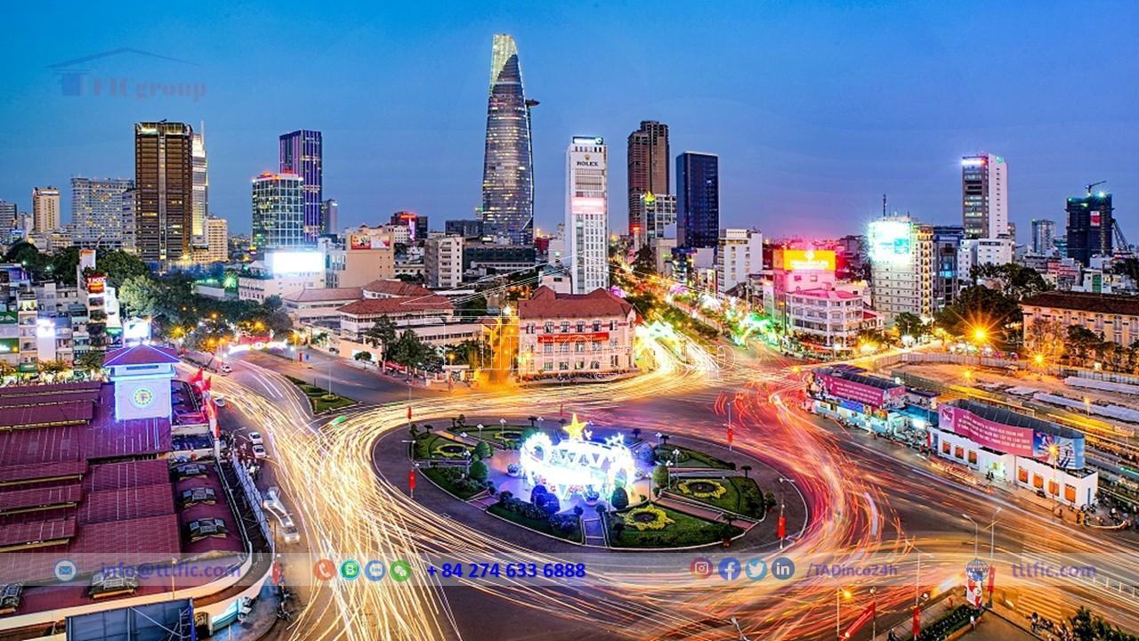 The panoramic view of Ho Chi Minh City at night - TTTFIC Group