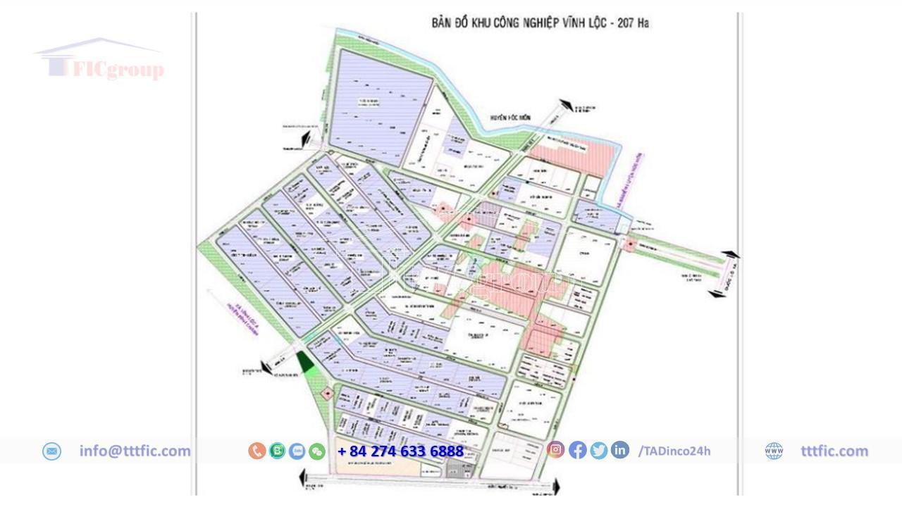 Master plan map of Vinh Loc Industrial Park