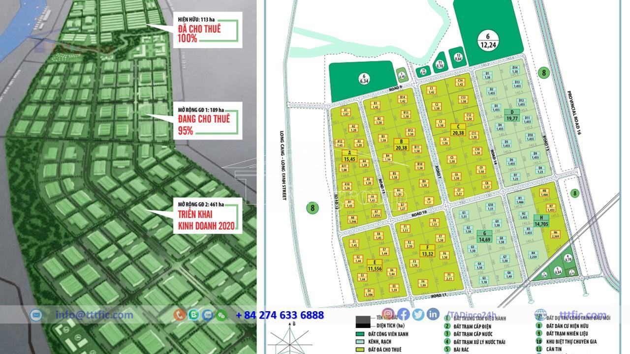 Perspective map of the Thuan Dao Industrial Park - Long An Province - TTTFIC Group