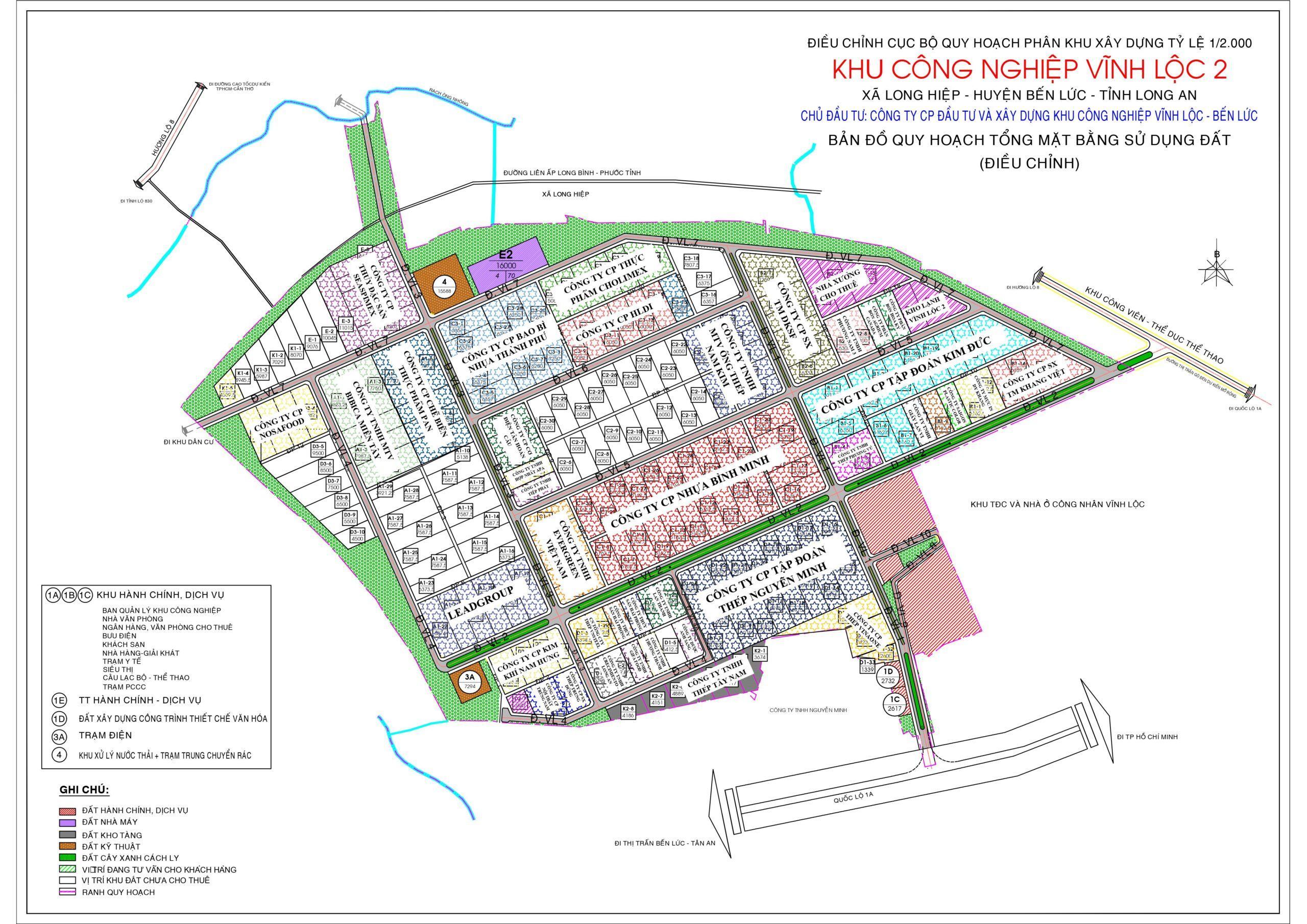 Planning map of Vinh Loc II industrial park