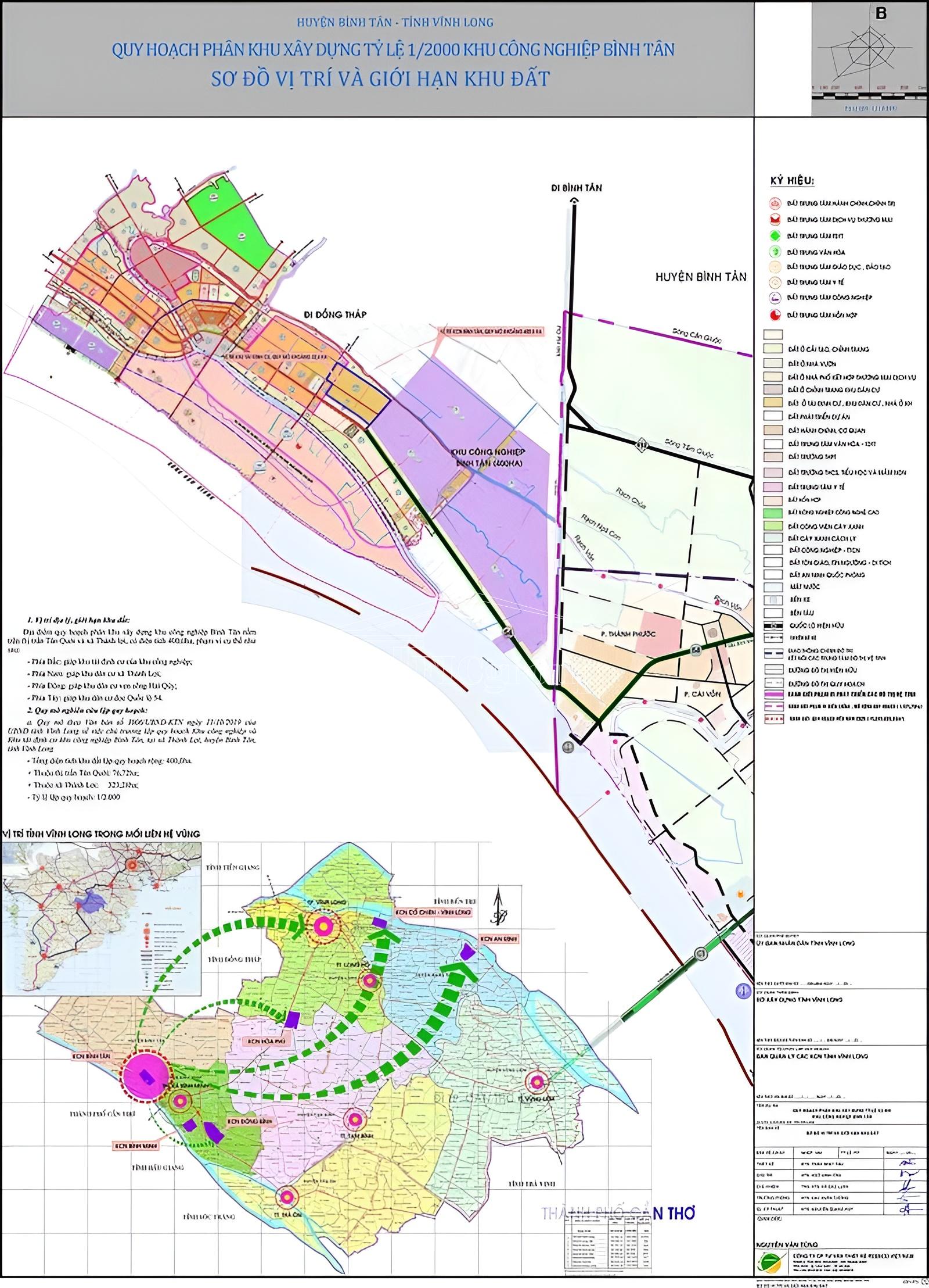 Master plan map of Binh Tan Industrial Park - Vinh Long Province - TTTFIC Group