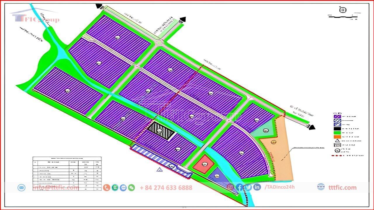 Master plan map of Cau Quan Industrial Park - Tra Vinh - TTTFIC Group