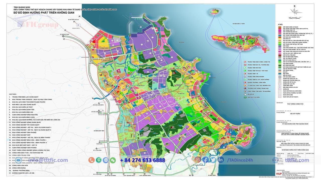 Master plan map of Dung Quat Economic Zone - Quang Ngai - TTTFIC Group