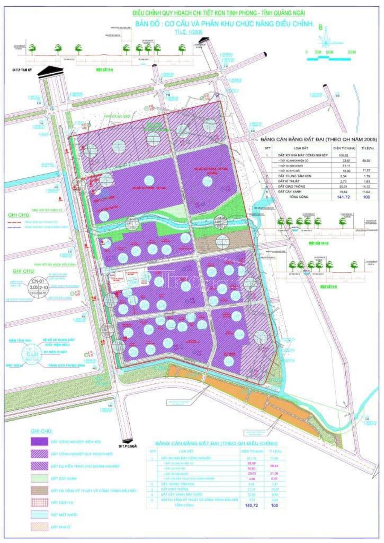 Master plan map of Tinh Phong Industrial Park - Quang Ngai Province - TTTFIC Group