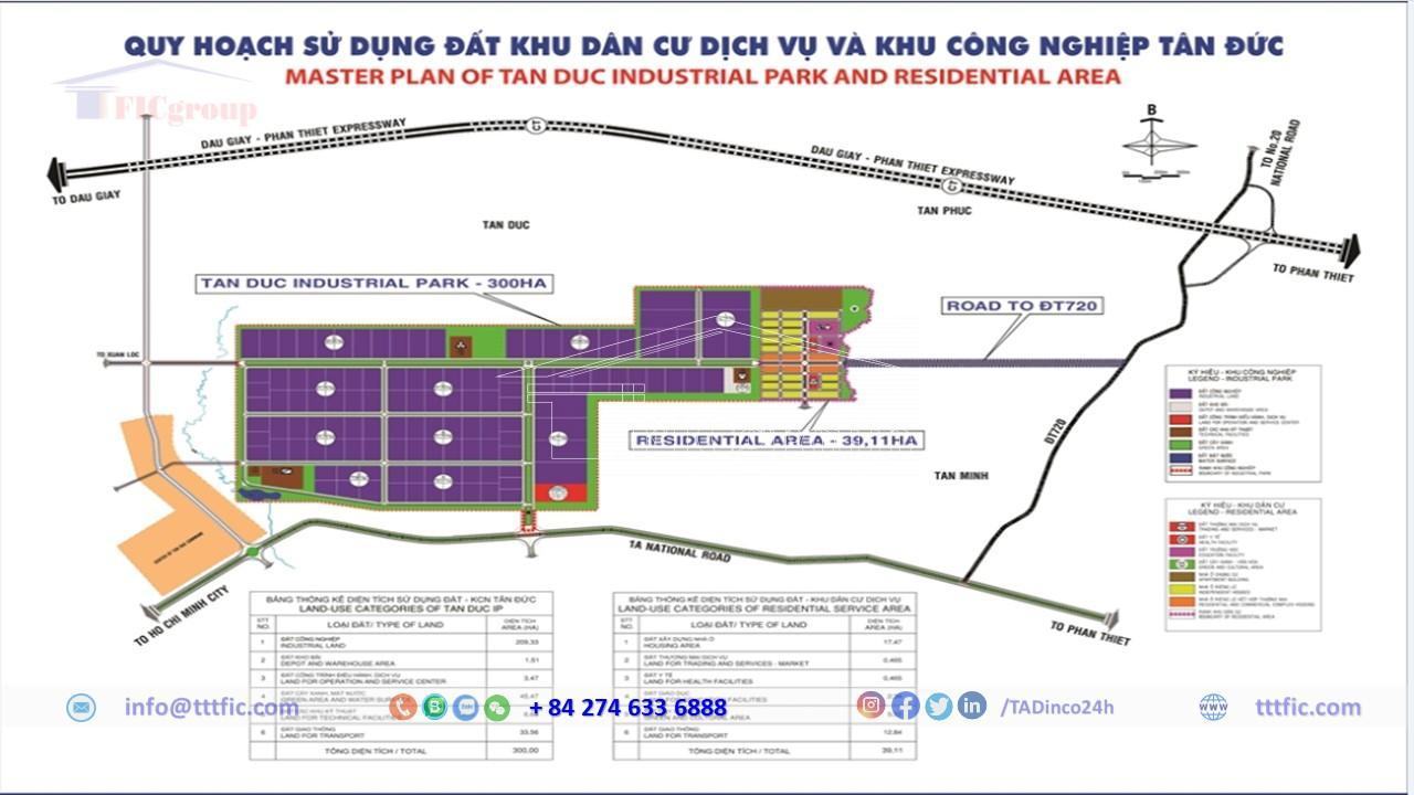 Master plan map of Tan Duc Industrial Park - Binh Thuan - TTTFIC Group