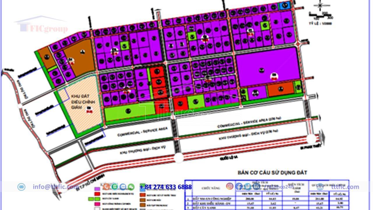 Master plan map of Ham Kiem 2 Industrial Park - Binh Thuan - TTTFIC Group