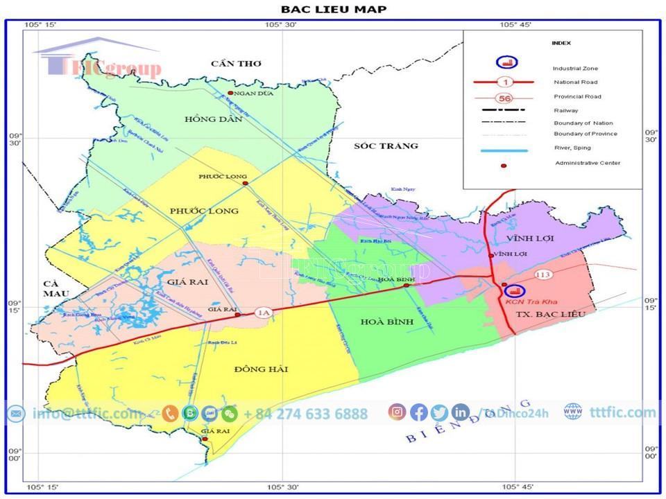 Master plan map of Lang Tram Industrial Park - Hau Giang - TTTFIC Group