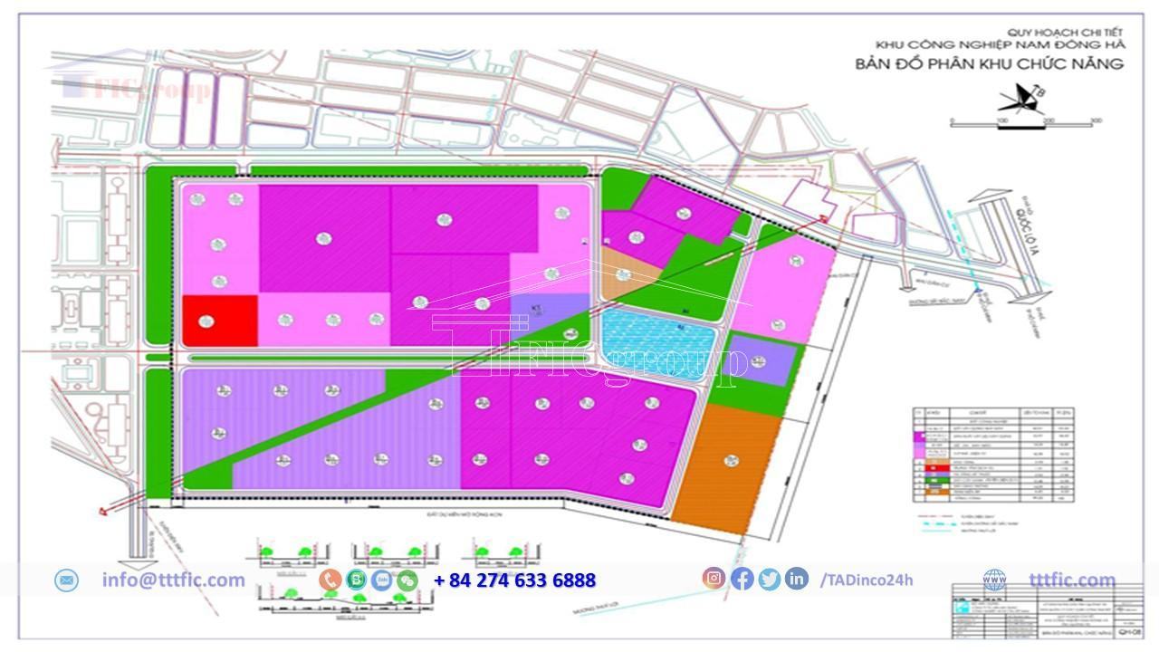 Master planning map of Nam Dong Ha Industrial Park - Quang Tri Province