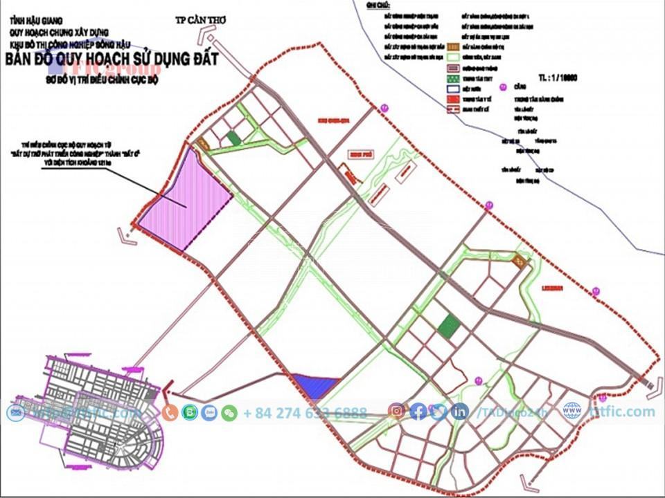 Master plan map of Song Hau Industrial Park - Hau Giang - TTTFIC Group