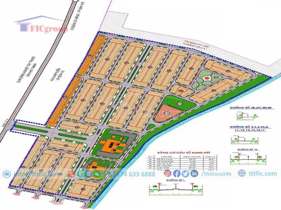 Master plan map of Tan Phu Thanh Industrial Park - Hau Giang - TTTFIC Group