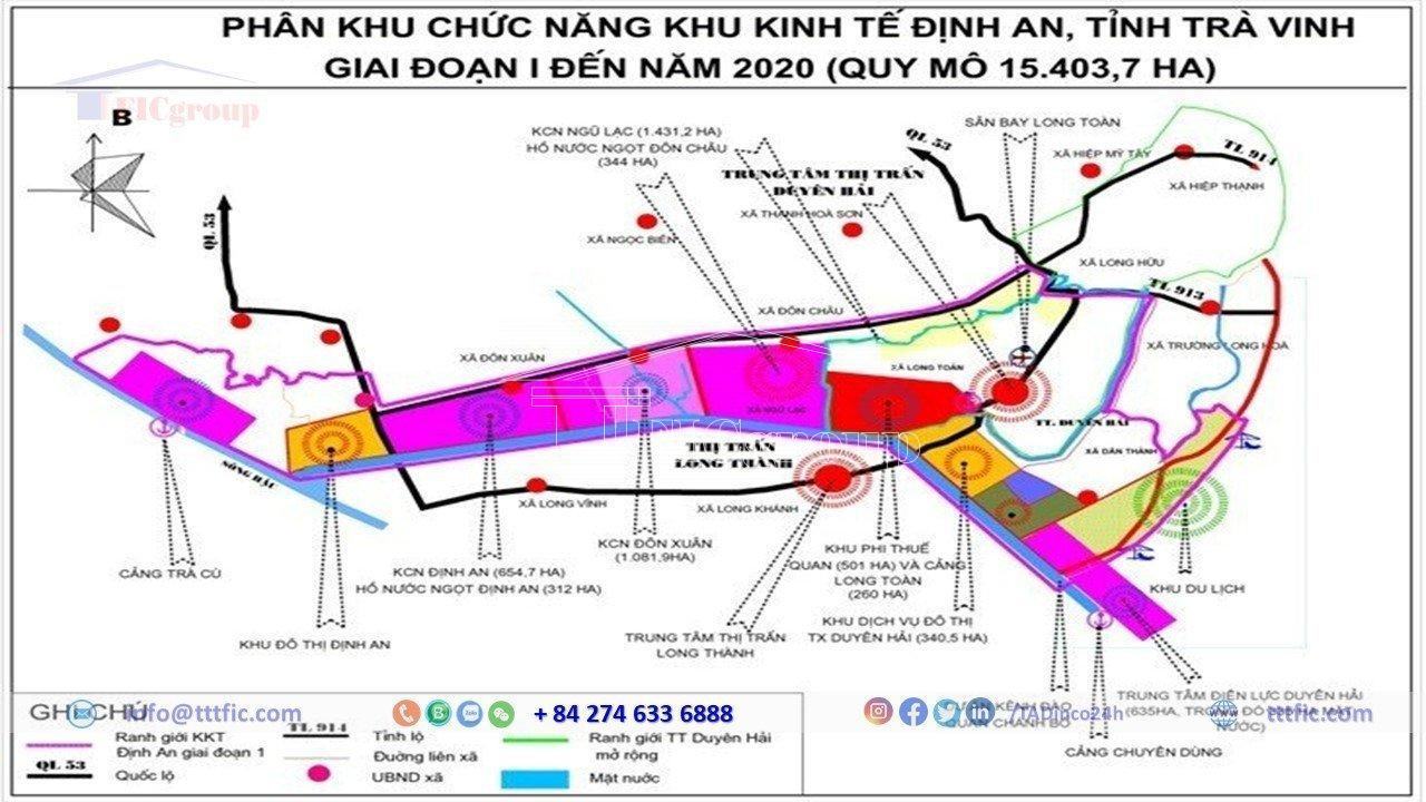 Master plan map of Dinh An Economic Zone - Tra Vinh - TTTFIC Group