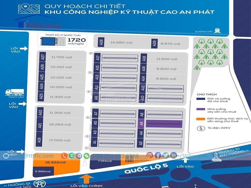 Master plan map of An Phat Complex High-Tech Industrial Park - Hai Duong - TTTFIC Group