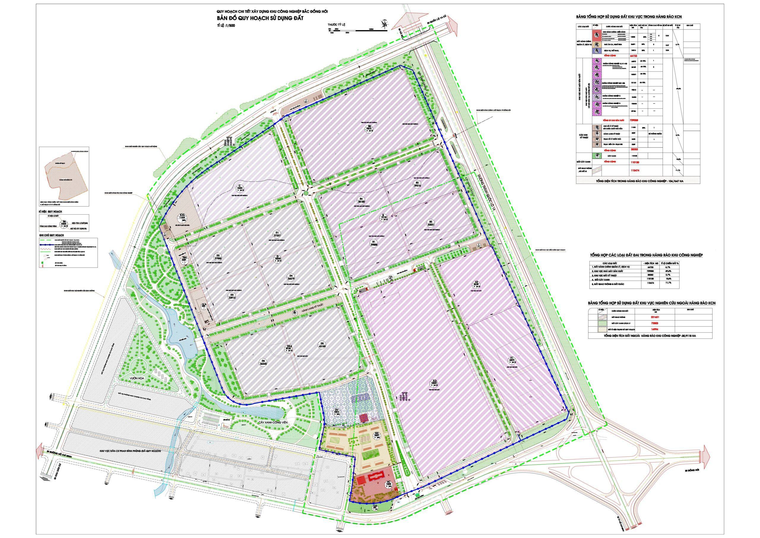 Master plan map of Bac Dong Hoi Industrial Park - Quang Binh Province - TTTFIC Group