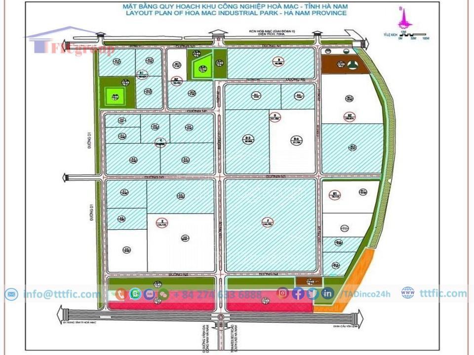Master plan map of Hoa Mac Industrial Park - Ha Nam - TTTFIC Group