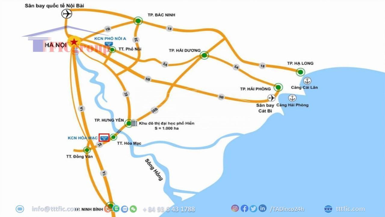 Transportation connectivity to Hoa Mac Industrial Park - Ha Nam - TTTFIC Group