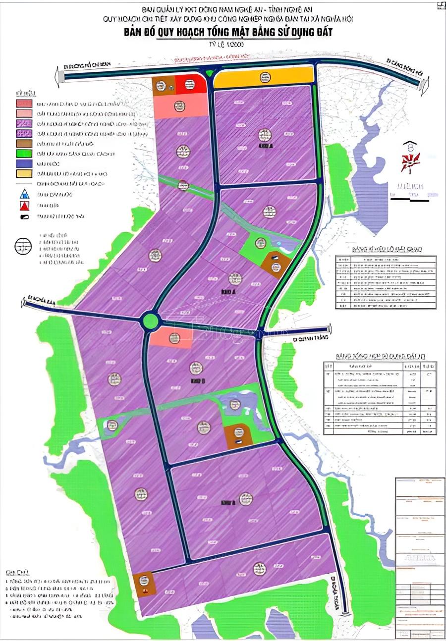 Master plan map of Nghia Dan Industrial Park - Nghe An Province - TTTFIC Group