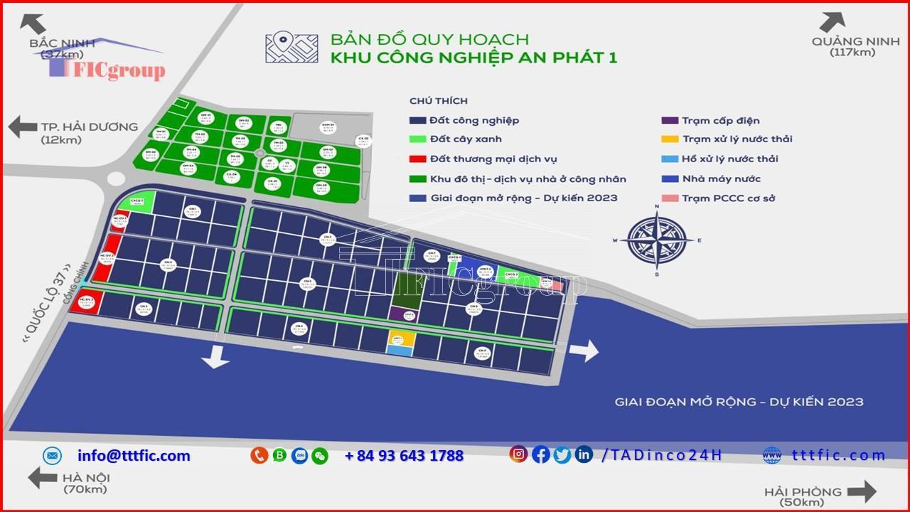 Master plan map of An Phat 1 Industrial Park - Hai Duong - TTTFIC Group