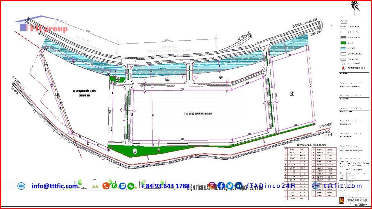 Master plan map of Khanh Cu Industrial Park - Ninh Binh - TTTFIC Group