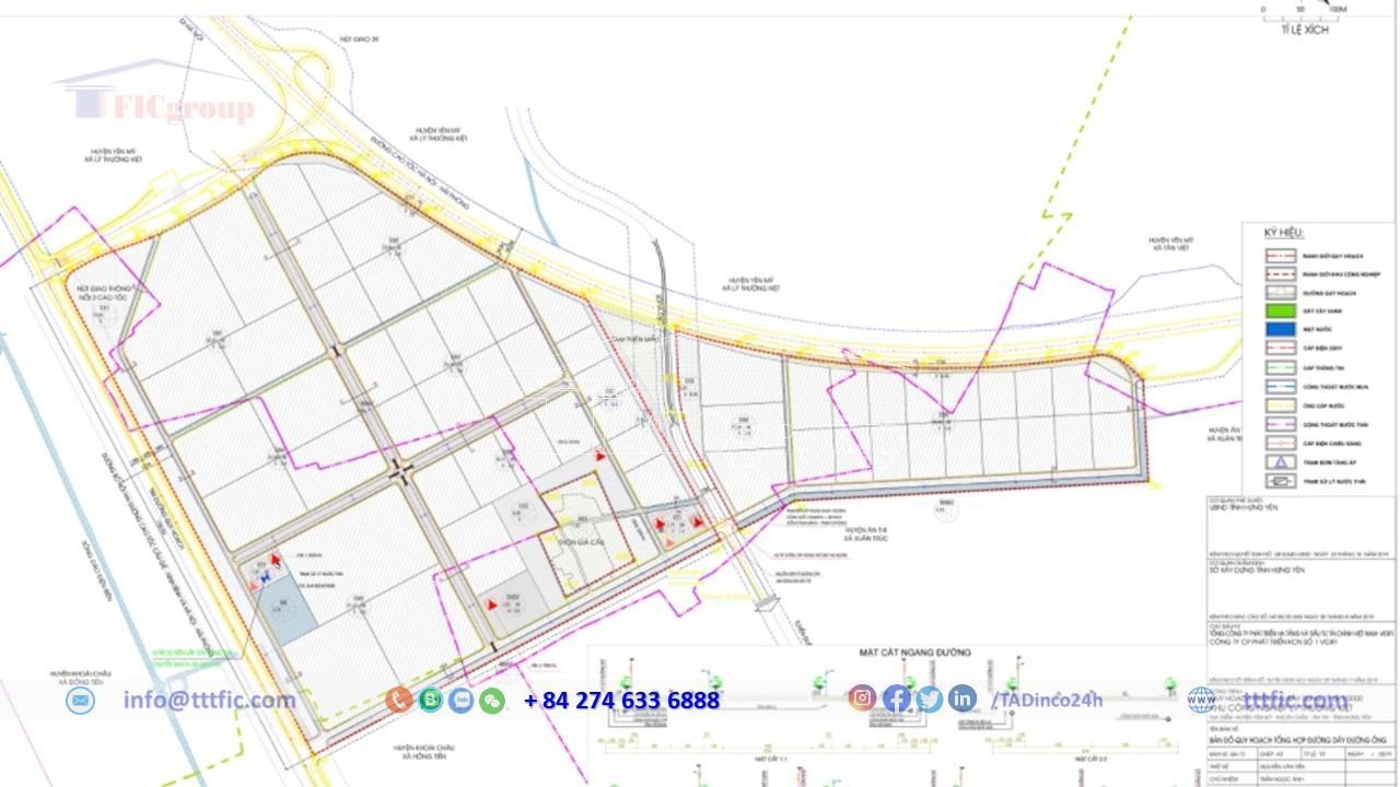 Land planning of Ly Thuong Kiet Industrial Park - Hung Yen - TTTFIC Group