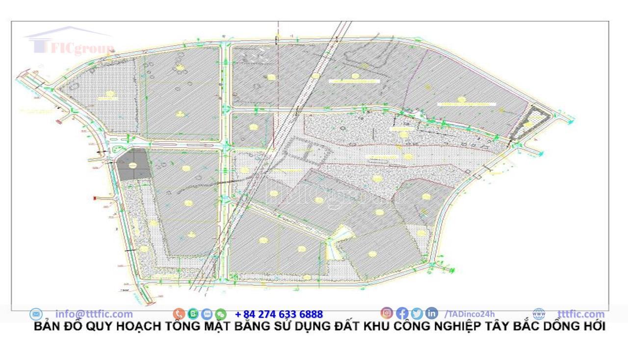 Master plan map of Tay Bac Dong Hoi Industrial Park - Quang Binh - TTTFIC Group