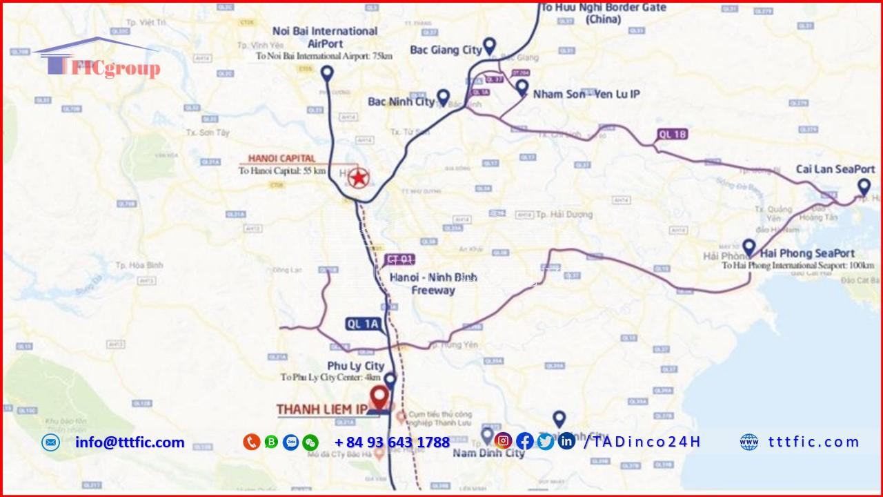 The transportation of Thanh Liem Industrial Park - Ha Nam