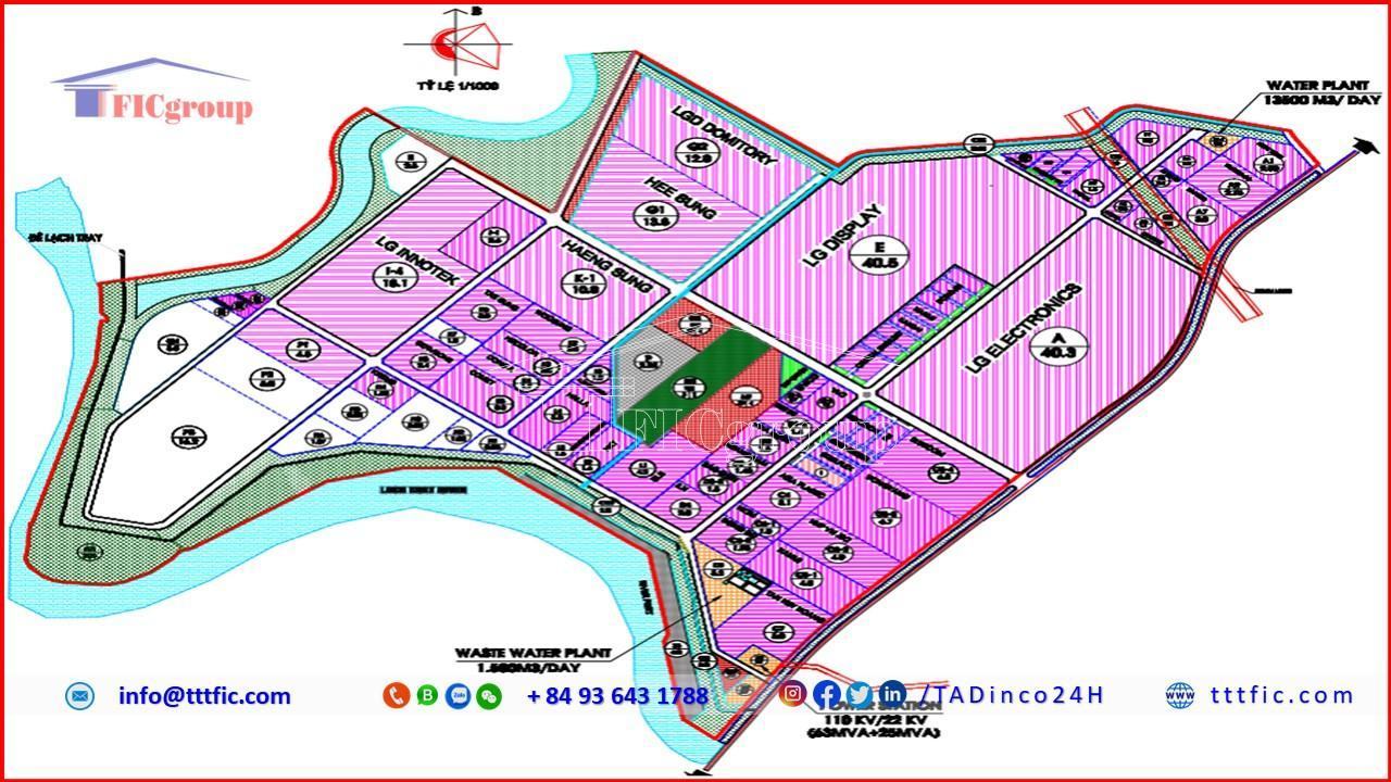 Master plan map of Trang Due Industrial Park - Hai Phong