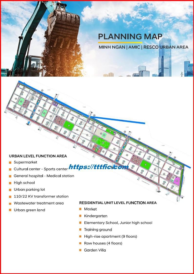 Master plan map of Duc Hoa 3 - Minh Ngan - Amic - Resco Urban Area, Long An