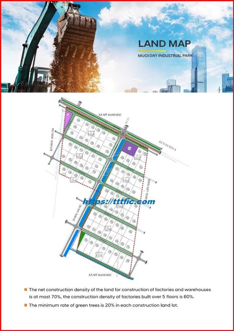 Master plan map of Duc Hoa 3 - Muoi Day Industrial Park - Long An - TTTFIC Group