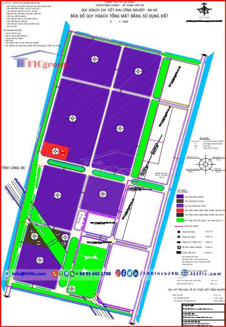 Master plan map of An Ha Industrial Zone - Ho Chi Minh City - TTTFIC Group