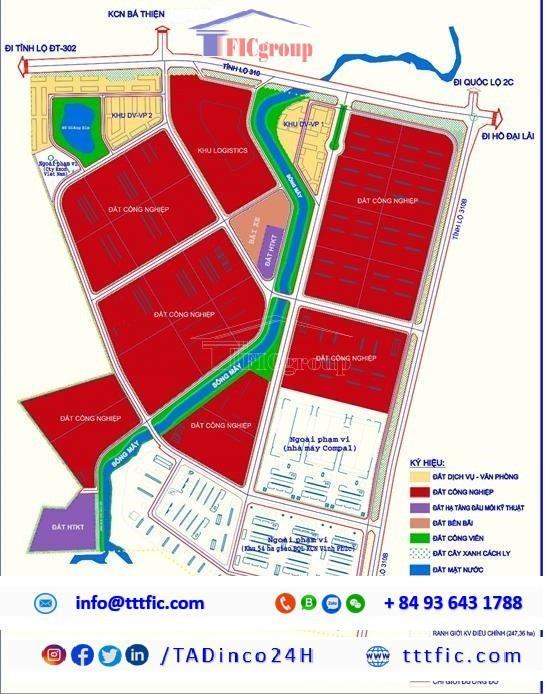 Master plan map of Ba Thien I Industrial Park - Vinh Phuc - TTTFIC Group