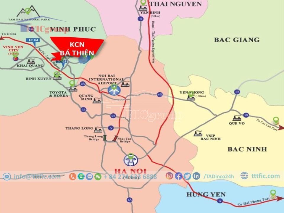 Transportation connectivity to Ba Thien I Industrial Park - Vinh Phuc - TTTFIC Group