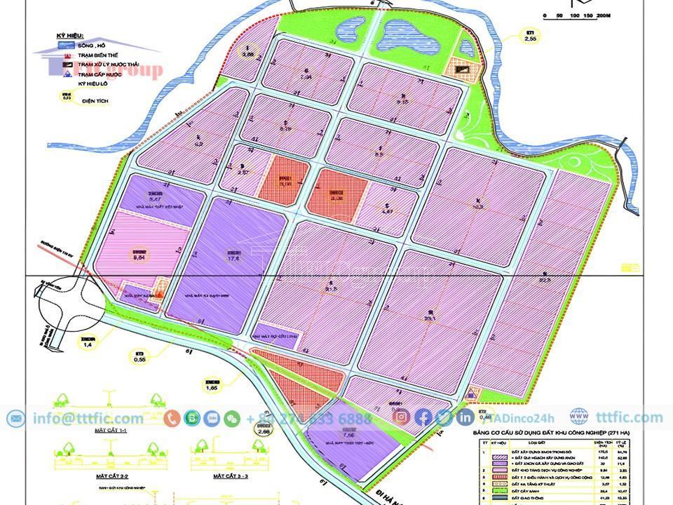 Master plan map of Binh Xuyen II Industrial Park - Vinh Phuc - TTTFIC Group