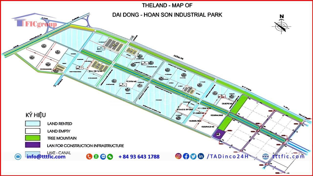 Master plan map of Dai Dong Hoan Son Industrial Park - Bac Ninh - TTTFIC Group