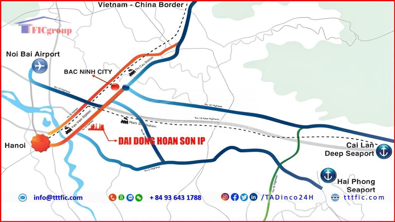 Transportation connectivity to Dai Dong Hoan Son Industrial Park - Bac Ninh - TTTFIC Group