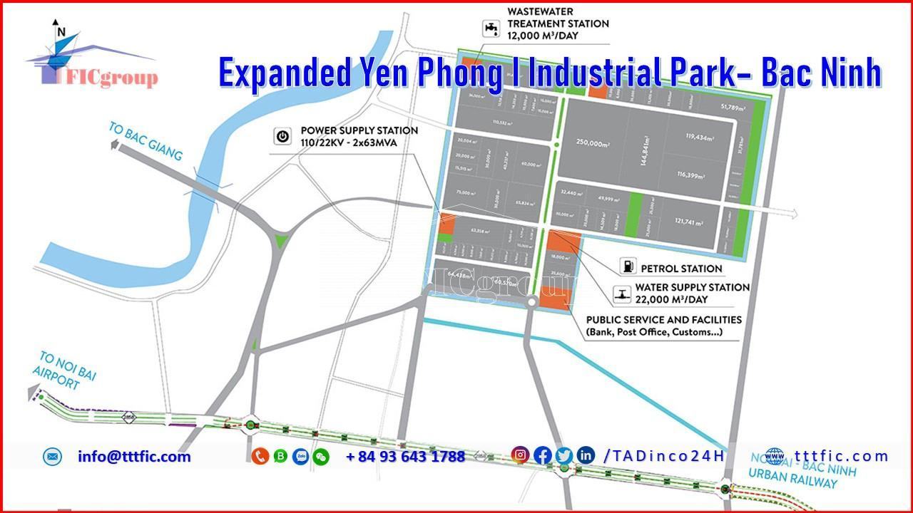 Master plan map of Expanded Yen Phong I Industrial Park - Bac Ninh - TTTFIC Group