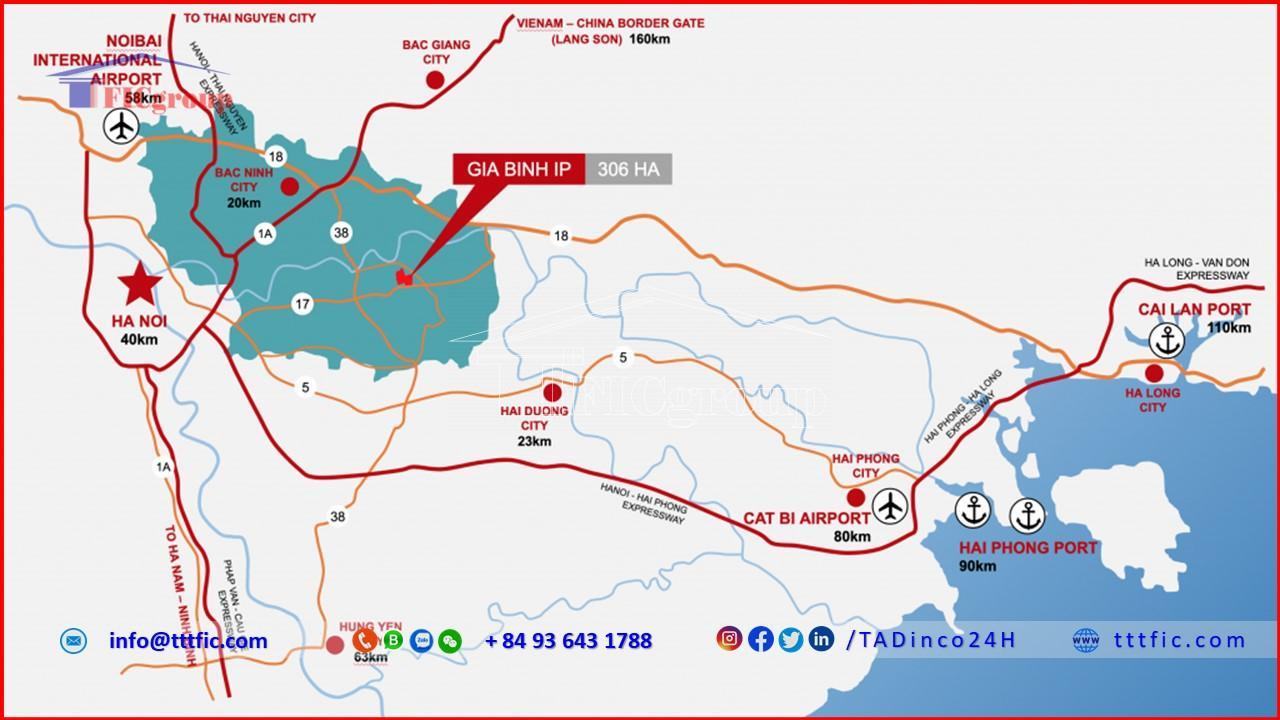 Transportation connectivity to Gia Binh I Industrial Park - Bac Ninh - TTTFIC Group