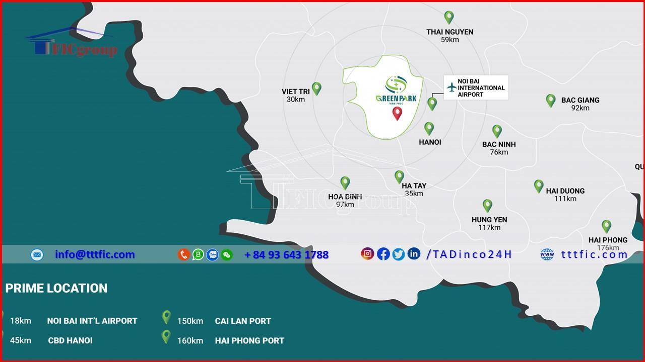 Transportation connectivity to Vinh Phuc Green Park Industrial Park - Vinh Phuc Province - TTTFIC GROUP